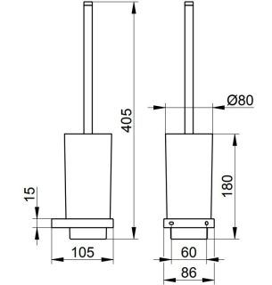 Ёршик для унитаза подвесной Keuco Edition  11164379000 чёрный матовый